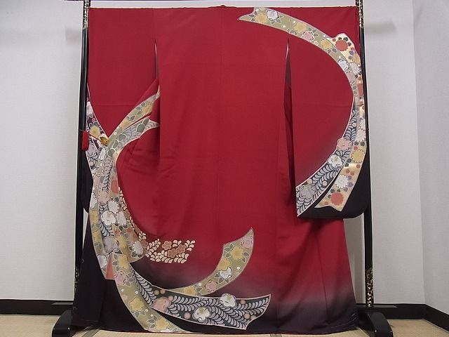 着物屋こころ■十日町　名門　滝泰謹製　振袖　辻が花　暈し染め　金彩　反端付き　着丈169cm　裄丈71cm　正絹　逸品　未使用　A-ck6320