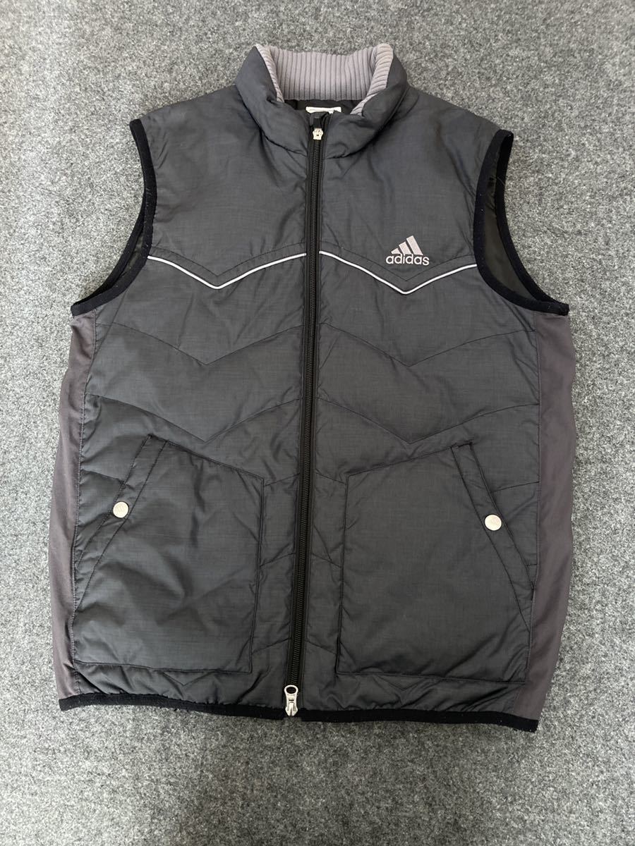 ☆美品☆アディダス/adidas☆ダブルジップアップ・ダウンベスト 