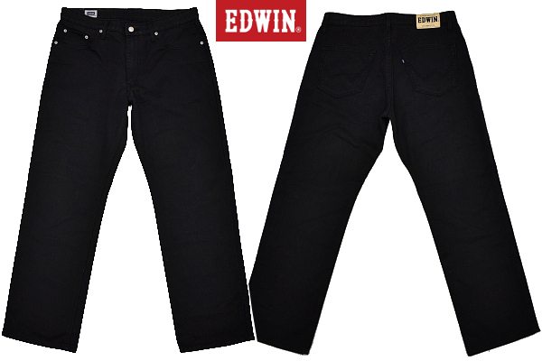 K-3913★美品★EDWIN エドウィン 403 COOL-FLEX FC403★春夏 日本製 黒 リネン レーヨン クールフレックス ストレート パンツ W-34