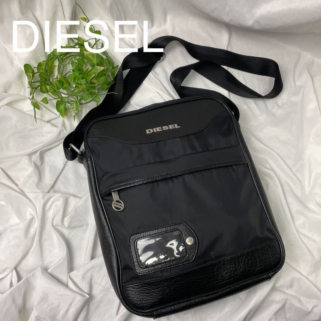 DIESEL ディーゼル　ナイロンレザー　ショルダー　ブラック　黒