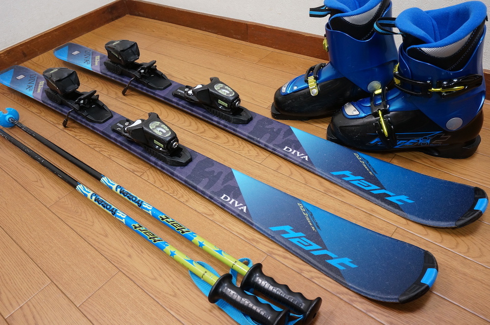 120m 靴22cm HART 子供用カービングスキーセット 中古 【公式通販】