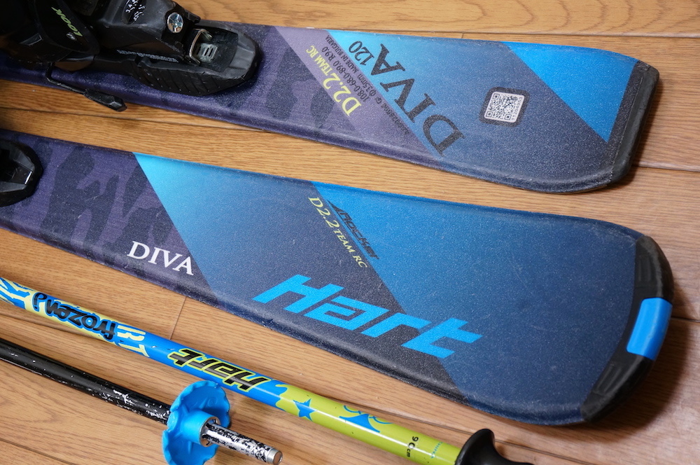 120m 靴22cm HART 子供用カービングスキーセット 中古 【公式通販】