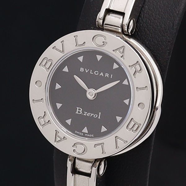 1円 稼働 良品 ブルガリ BZ22S ビーゼロワン 黒文字盤 バングルウォッチ QZ レディース腕時計 7814400 DIT