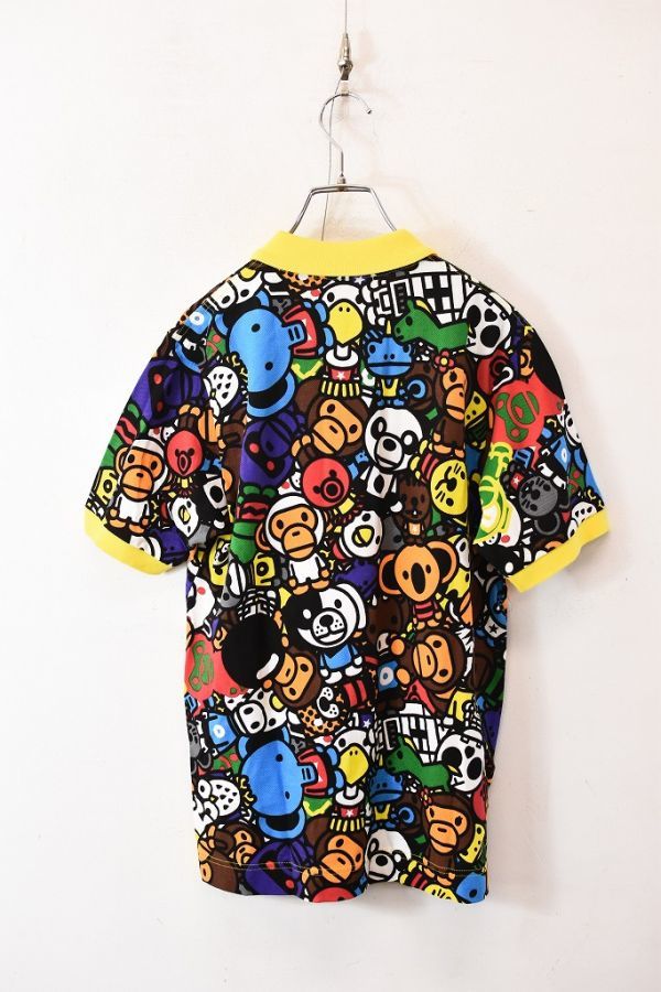 A BATHING APE◇ポロシャツ/XXL/コットン/WHT/総柄 A BATHING APE