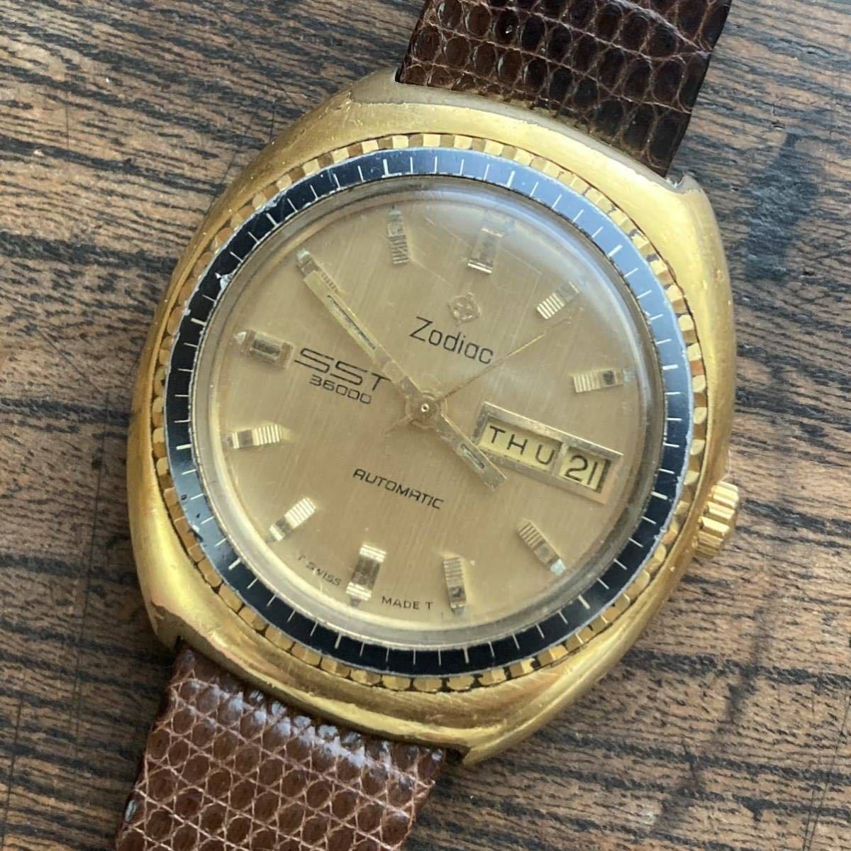 Vintage Zodiac ゾディアック SST 36000 自動巻 稼働 現状品 ZODIAC