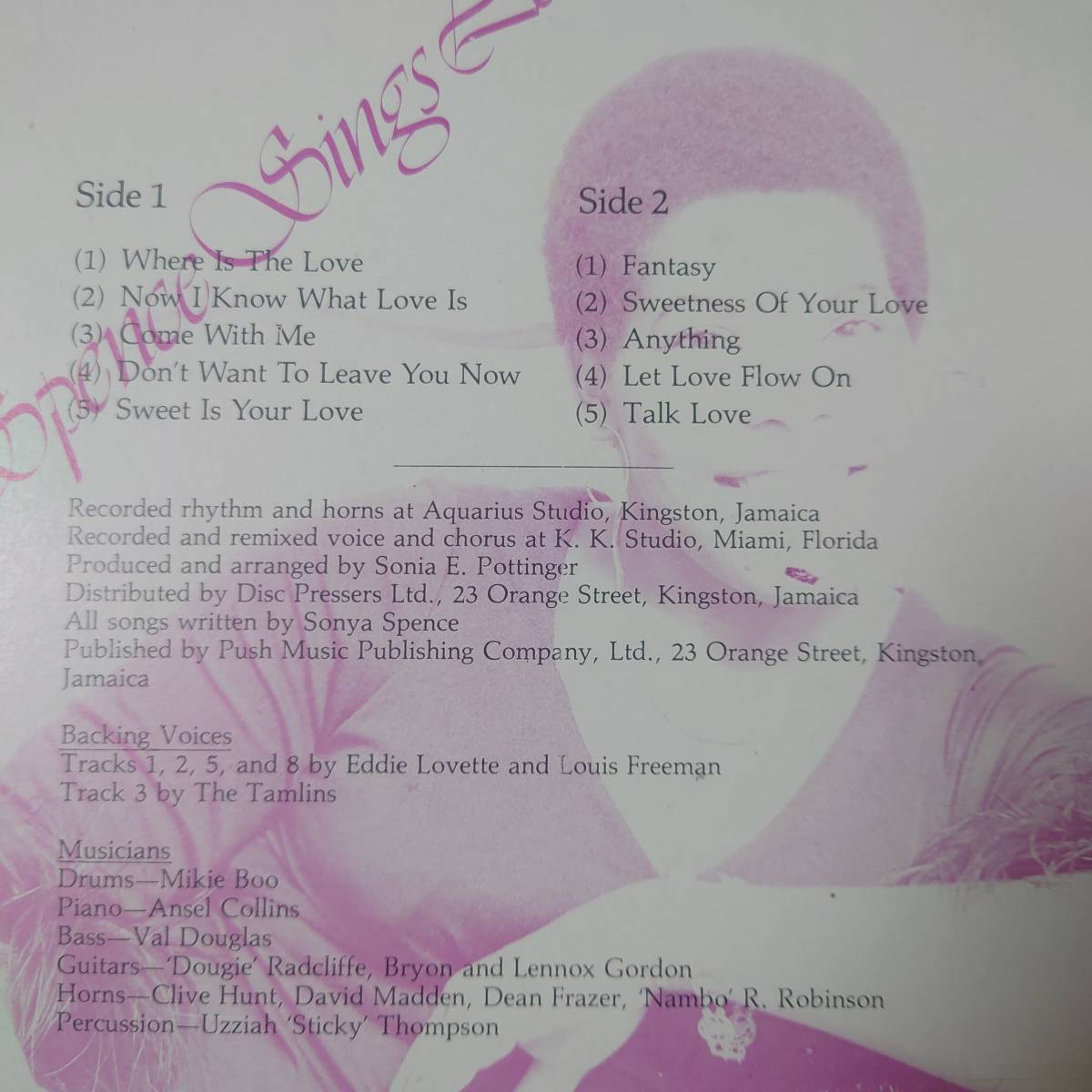 ☆レア☆ Sonya Spence - Sings Love // High Note LP / Lovers