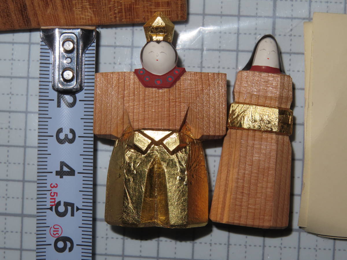 奈良人形彫刻師 瀬谷桃源作 一刀彫 雛 共箱 お雛様 雛人形