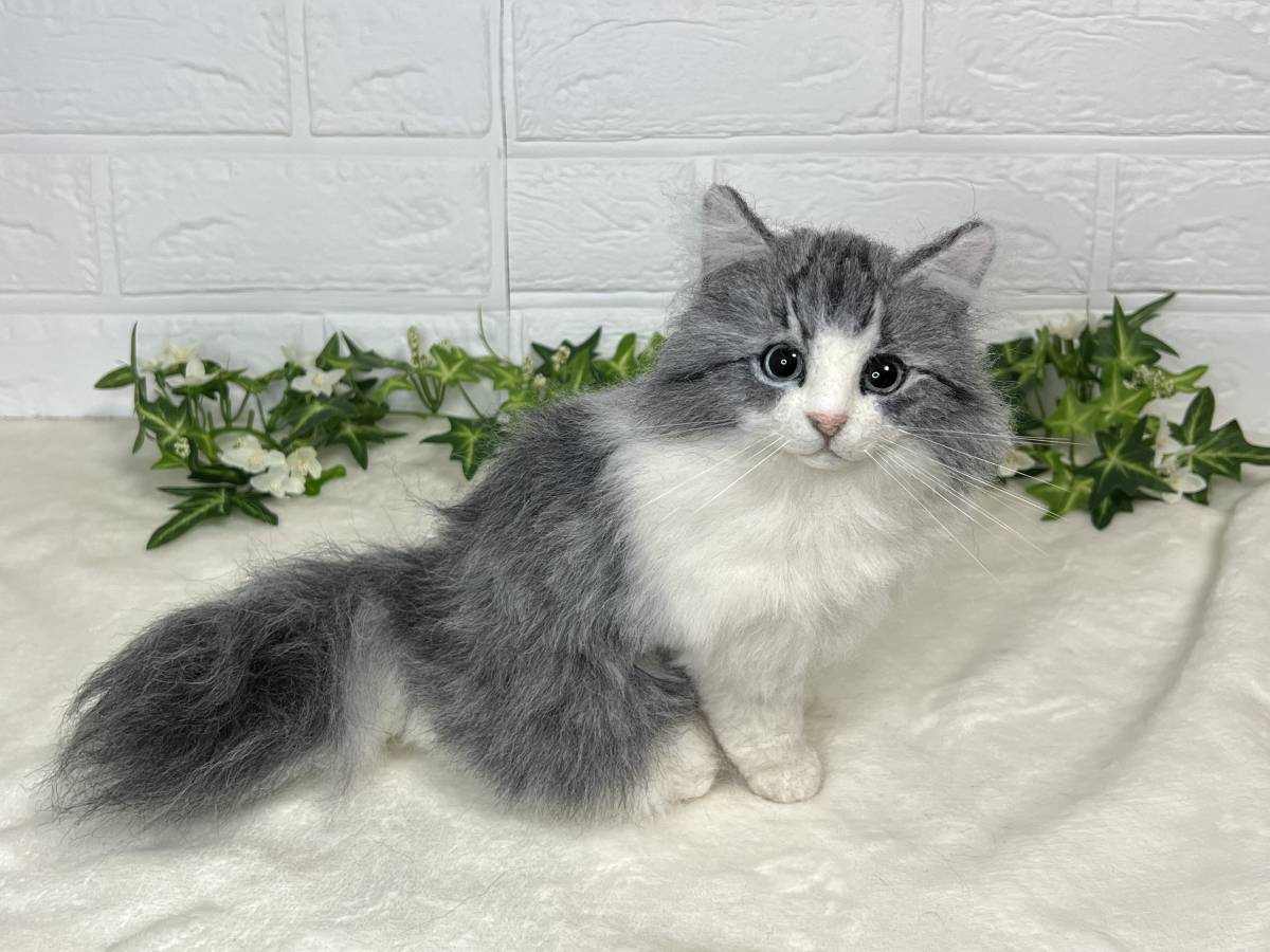 ◇rune◇ 長毛猫 猫 ねこ(羊毛フェルト)｜売買されたオークション情報