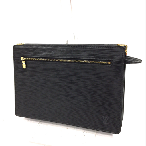 ルイヴィトン アギャン M52112 エピ クラッチバッグ ファスナー開閉 ゴールド金具 レザー ブラック LOUIS VUITTON