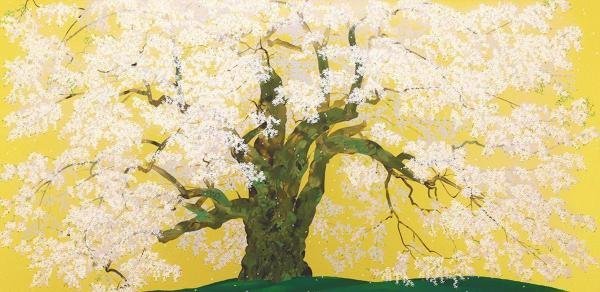 中島千波 「醍醐の桜」 シルクスクリーン 真作 直筆サイン入 限定350部