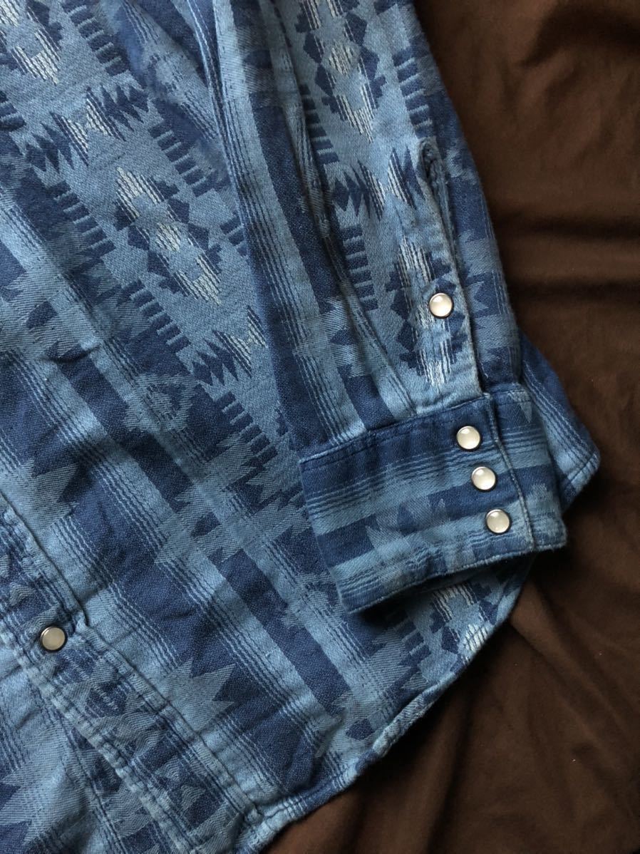 名作】美品 RRL NATIVE JACQUARD GAUZE WESTERN SHIRT ダブルアール