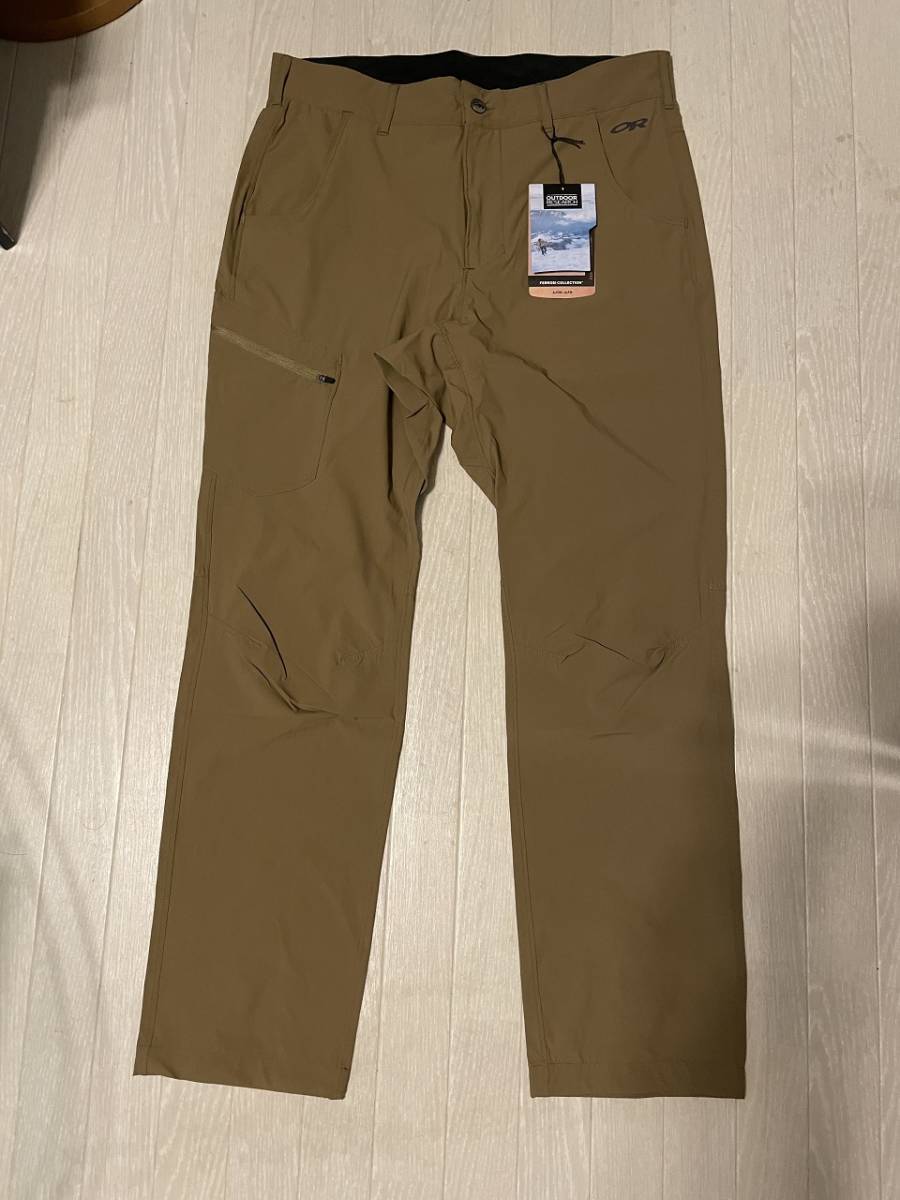 新品　OUTDOOR RESEARCH　ソフトシェル薄手高伸縮トレッキングパンツ　34インチ　L相当 