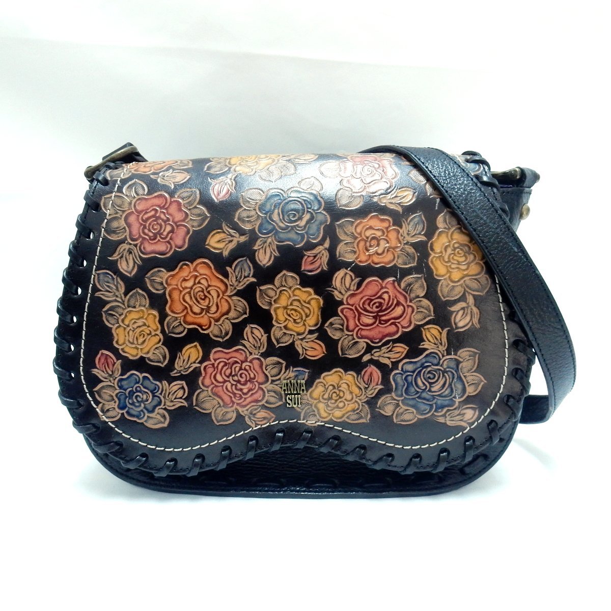 ANNA SUI アナスイ レザー 長財布 - ブラック Lファスナー 極美品 新作 