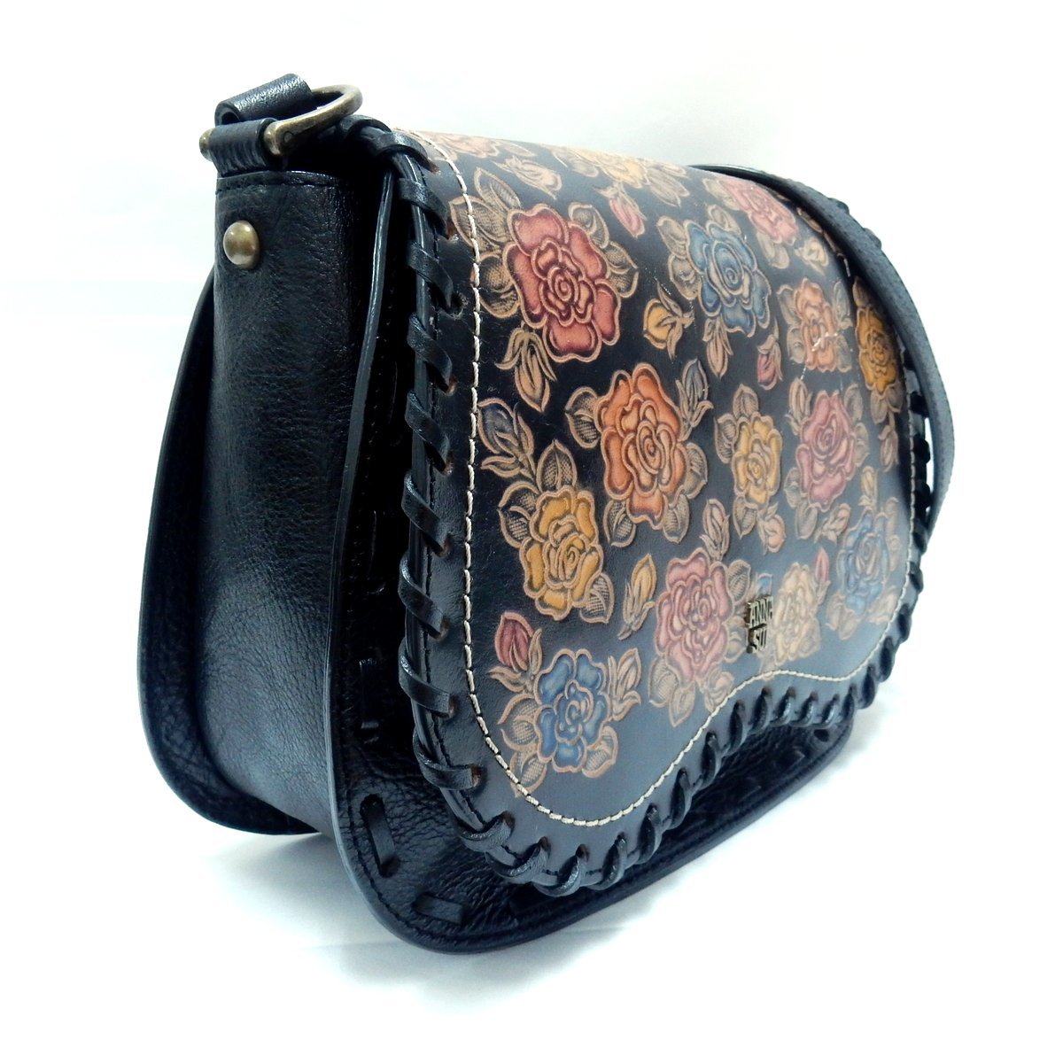ANNA SUI アナスイ レザー 長財布 - ブラック Lファスナー 極美品 新作 