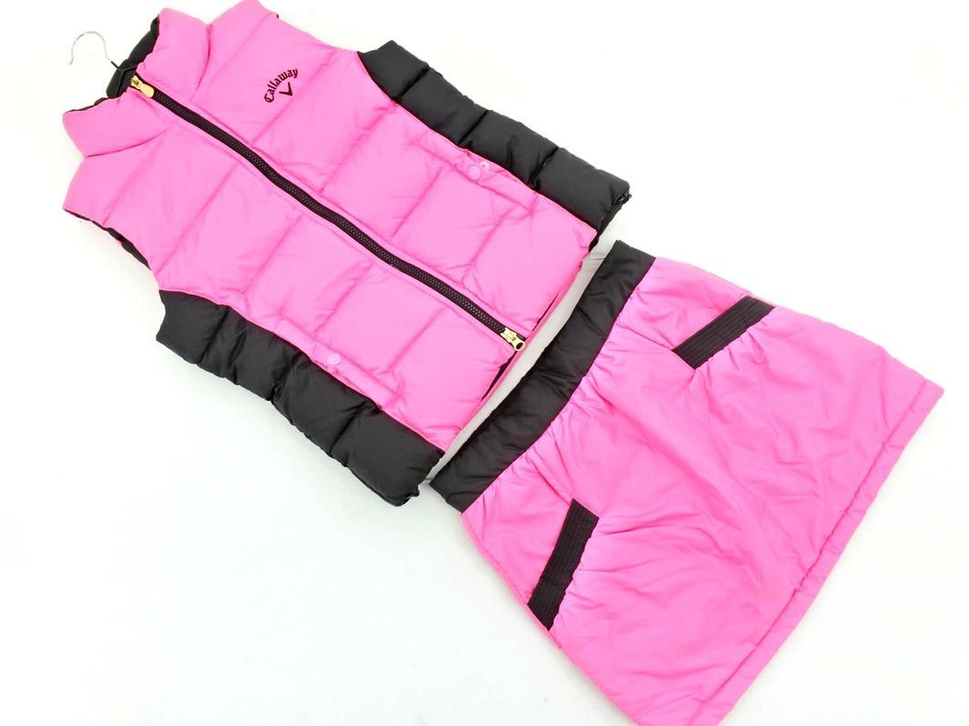 キャロウェイ ダウン ベスト 中綿 スカート セットアップ sizeM/ピンク ◆■ ☆ dab6 レディース