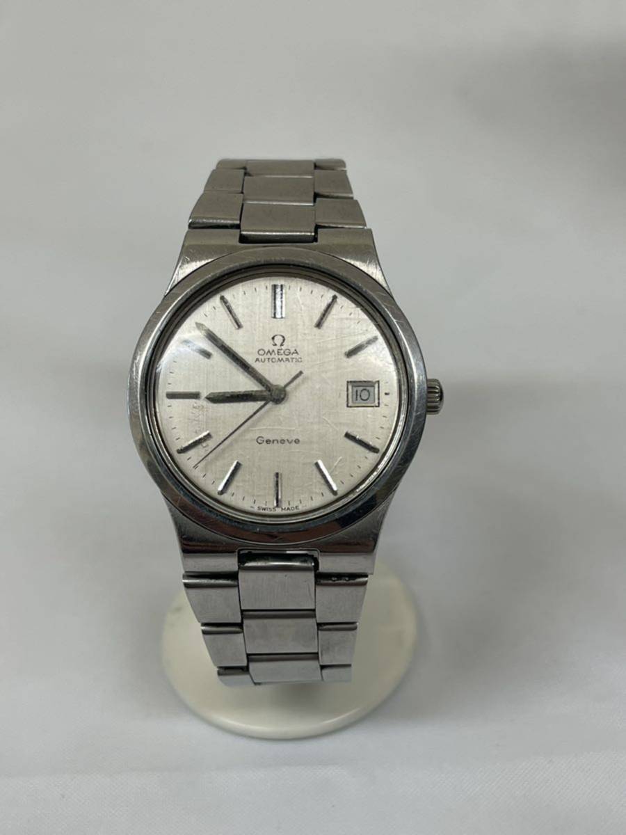 １円 ~OMEGA Geneve オメガ 1181-215 SS デイト シルバー系文字盤 メンズ腕時計 