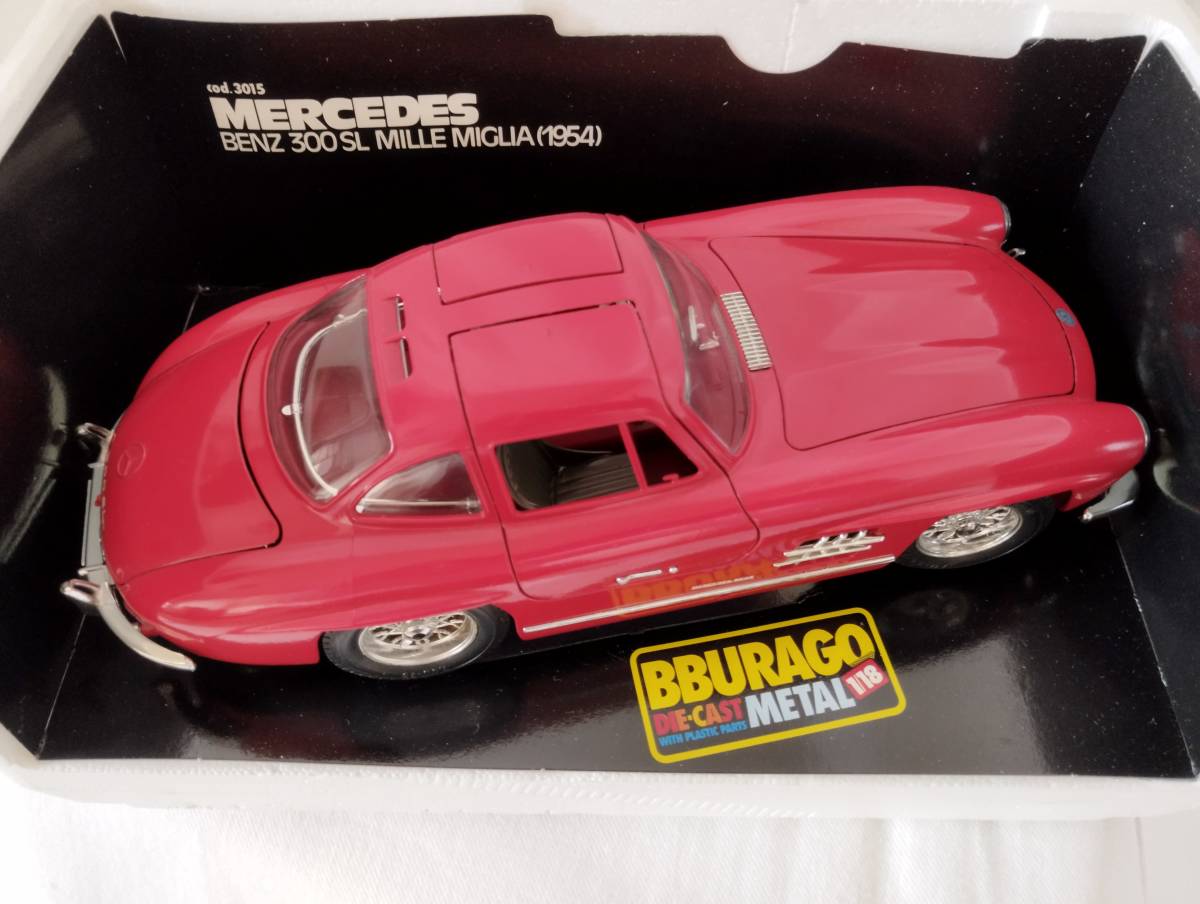 ☆burago☆1/18 ベンツ 300 SL MILLE MIGLIA（1954） MADE IN ITALY