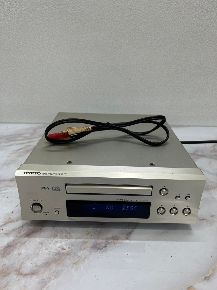 △4265　ジャンク品　オーディオ機器　CDプレーヤー　ONKYO C-733　オンキョー　【通電OK】
