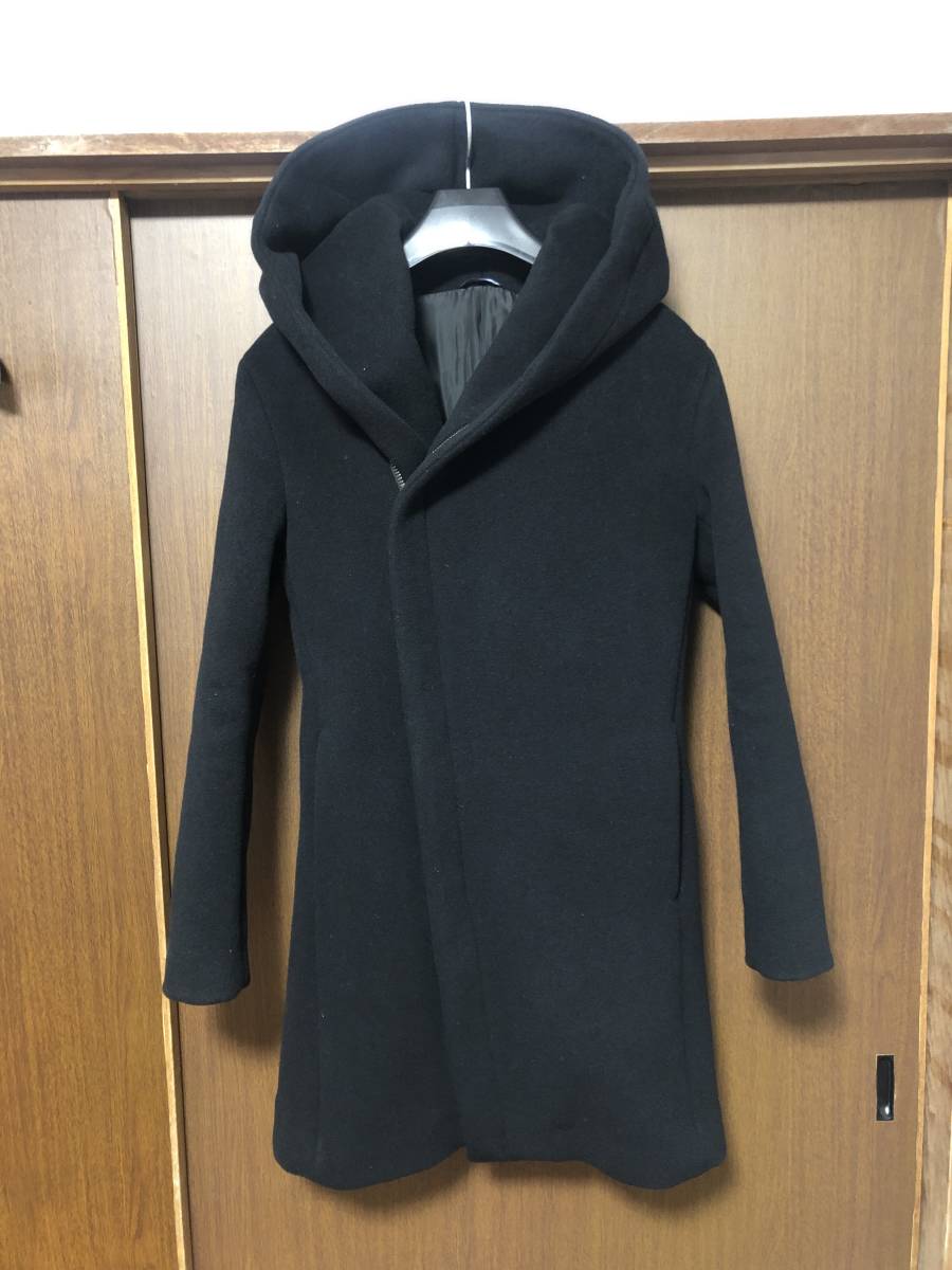 junhashimoto WRAP HOODED COAT ラップコート ブラック 定価110，000+