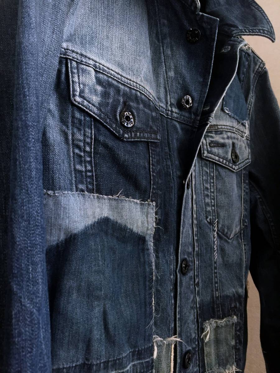 DIESEL ディーゼル Gジャン ワッペン パッチワーク グレー XS