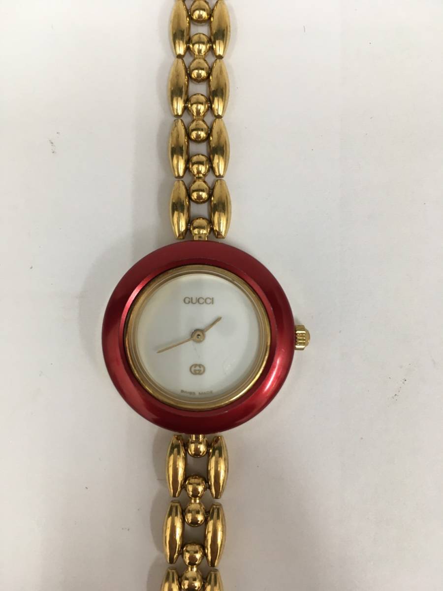 2628 GUCCI グッチ チェンジベゼル 腕時計 クオーツ 動作無 11/12 青