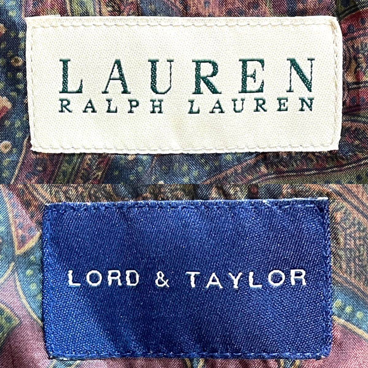 希少XLサイズ ラルフローレン【極彩色!虹色ペイズリー】 LAUREN 希少XLサイズ ラルフローレン【極彩色!虹色ペイズリー】 LAUREN