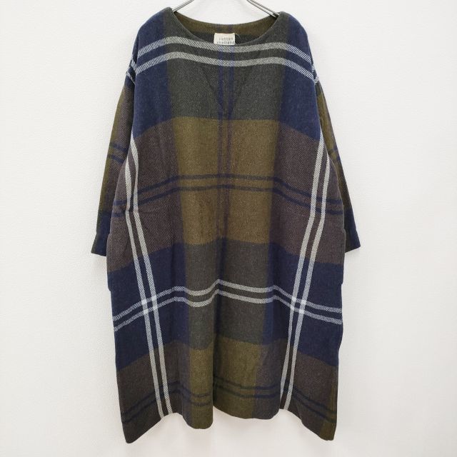 3-0124T☆ 45R/45rpm コットンシェットランドタータンチェックワンピース コットンウール フォーティーファイブアールピーエム 210021