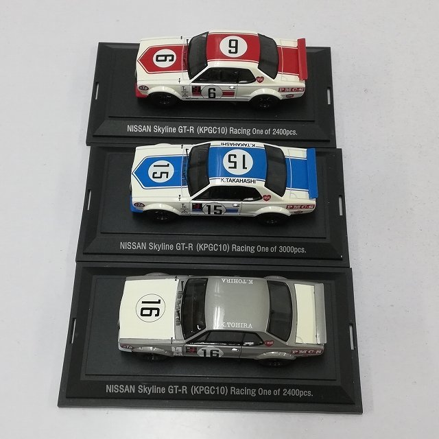 エブロ 1&frasl;43 スカイライン mV408a [難あり] エブロ 1/43 日産 スカイラインGT-R KPGC10 レーシング #6 #15 #16 | ミニカー V