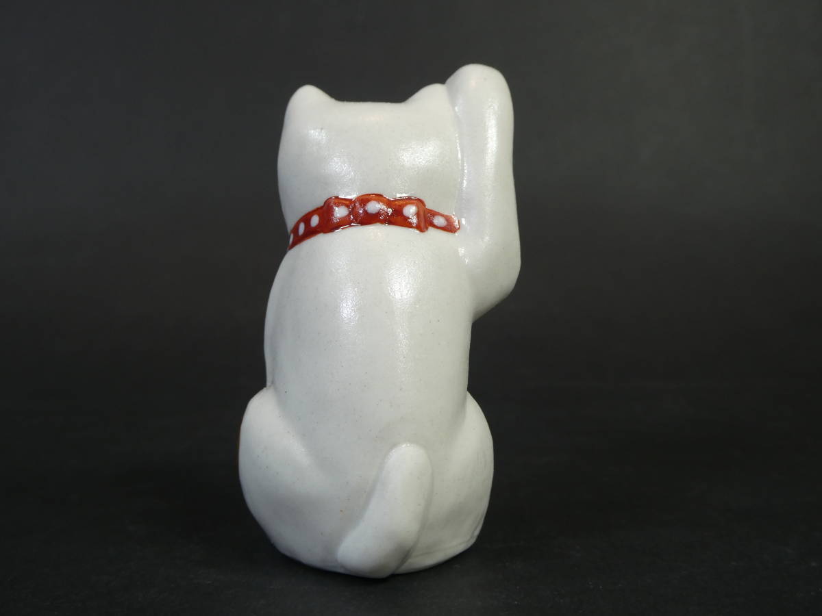 萬元壷 山根康嗣 作 招福 招き猫 共箱 高さ6.5cm/検 陶芸 陶彩 豆人形 
