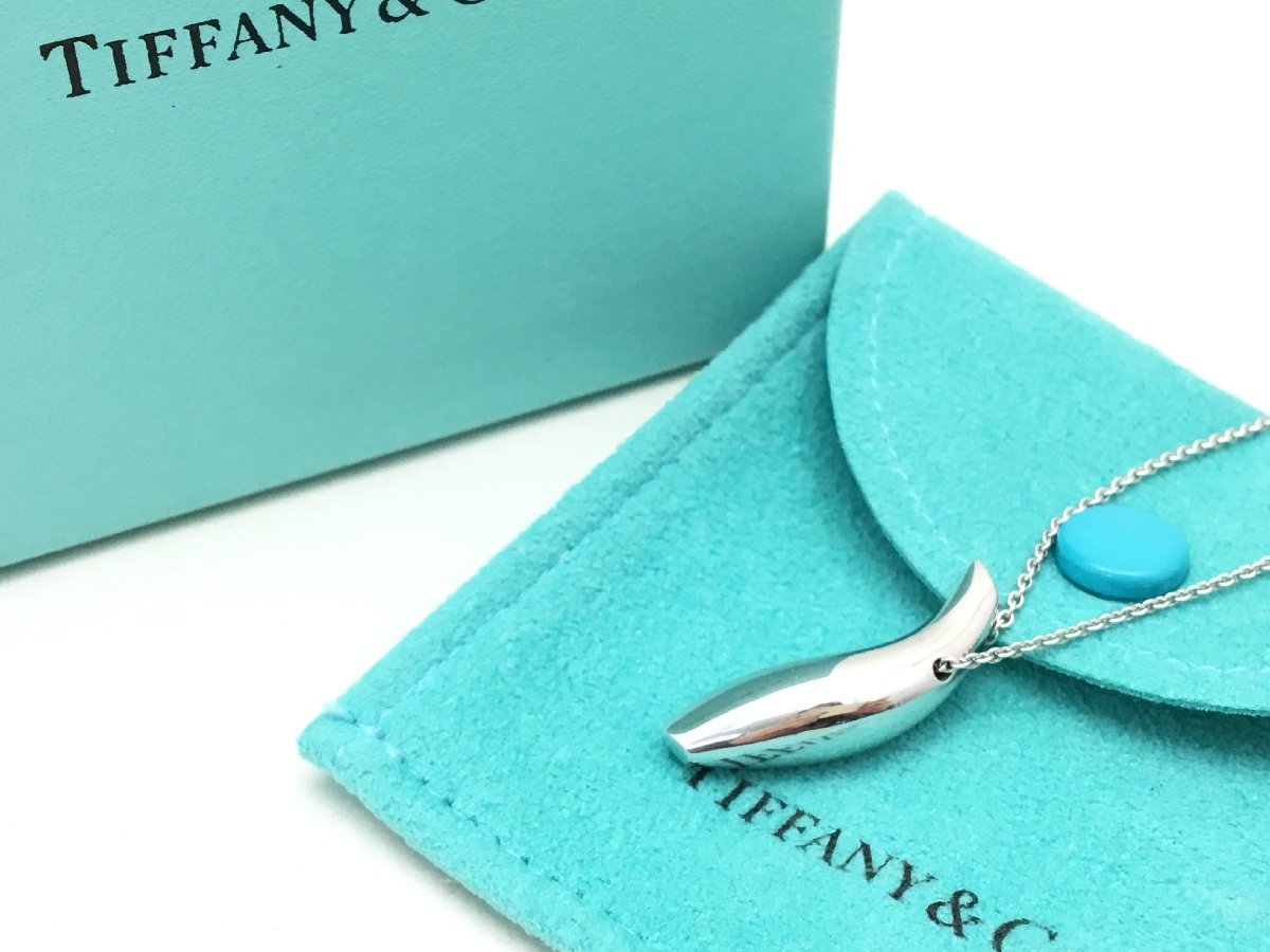 ティファニー フィッシュ K18WG 9.8g ホワイトゴールド フランクゲーリー ネックレス アクセサリー 箱つき 中古【sm0114231】