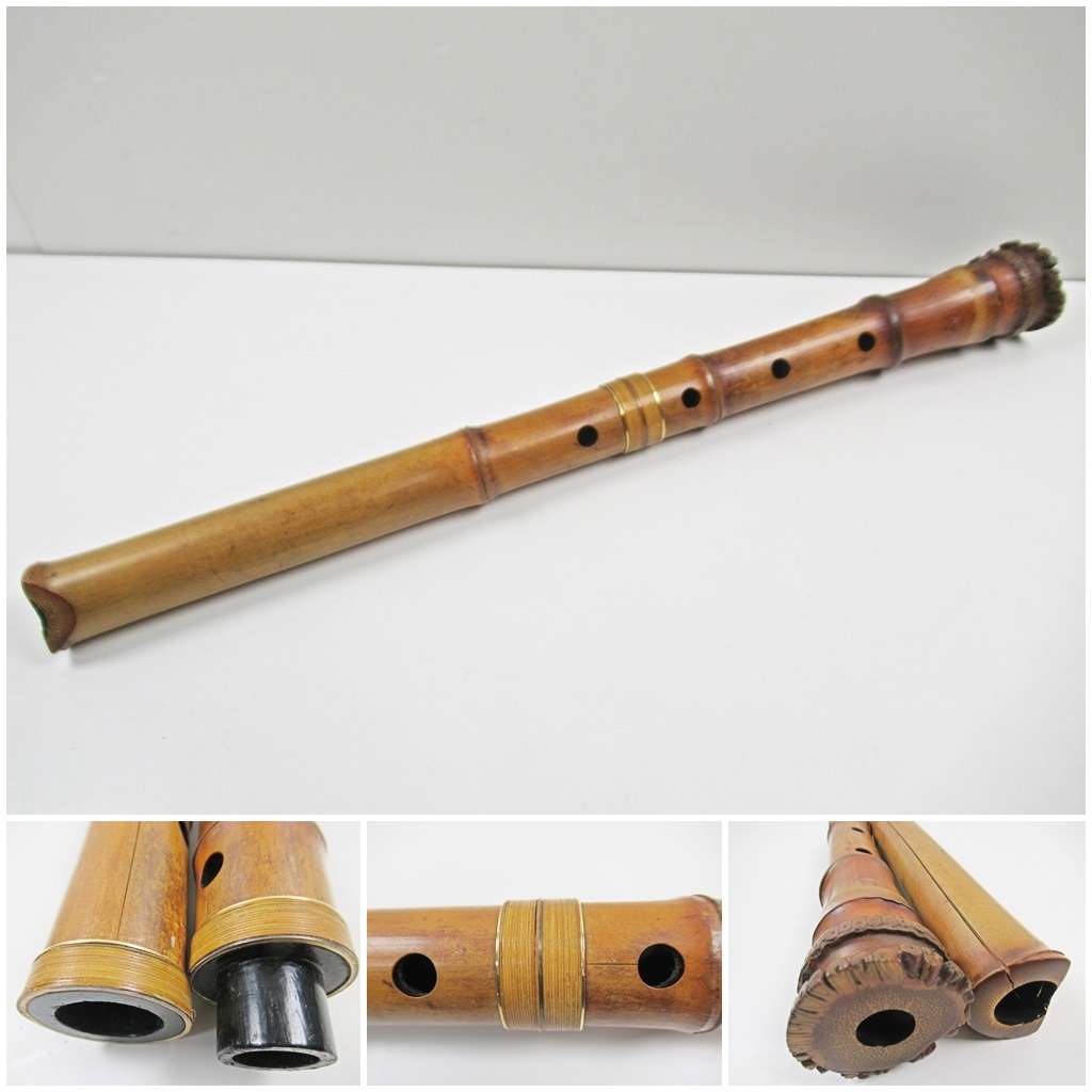 A106 尺八 金輪 金三線 都山流 中継ぎ 全長約54cm 竹笛 和楽器 現状品(本体)｜売買されたオークション情報、yahooの商品情報をアーカイブ公開 - オークファン 本体