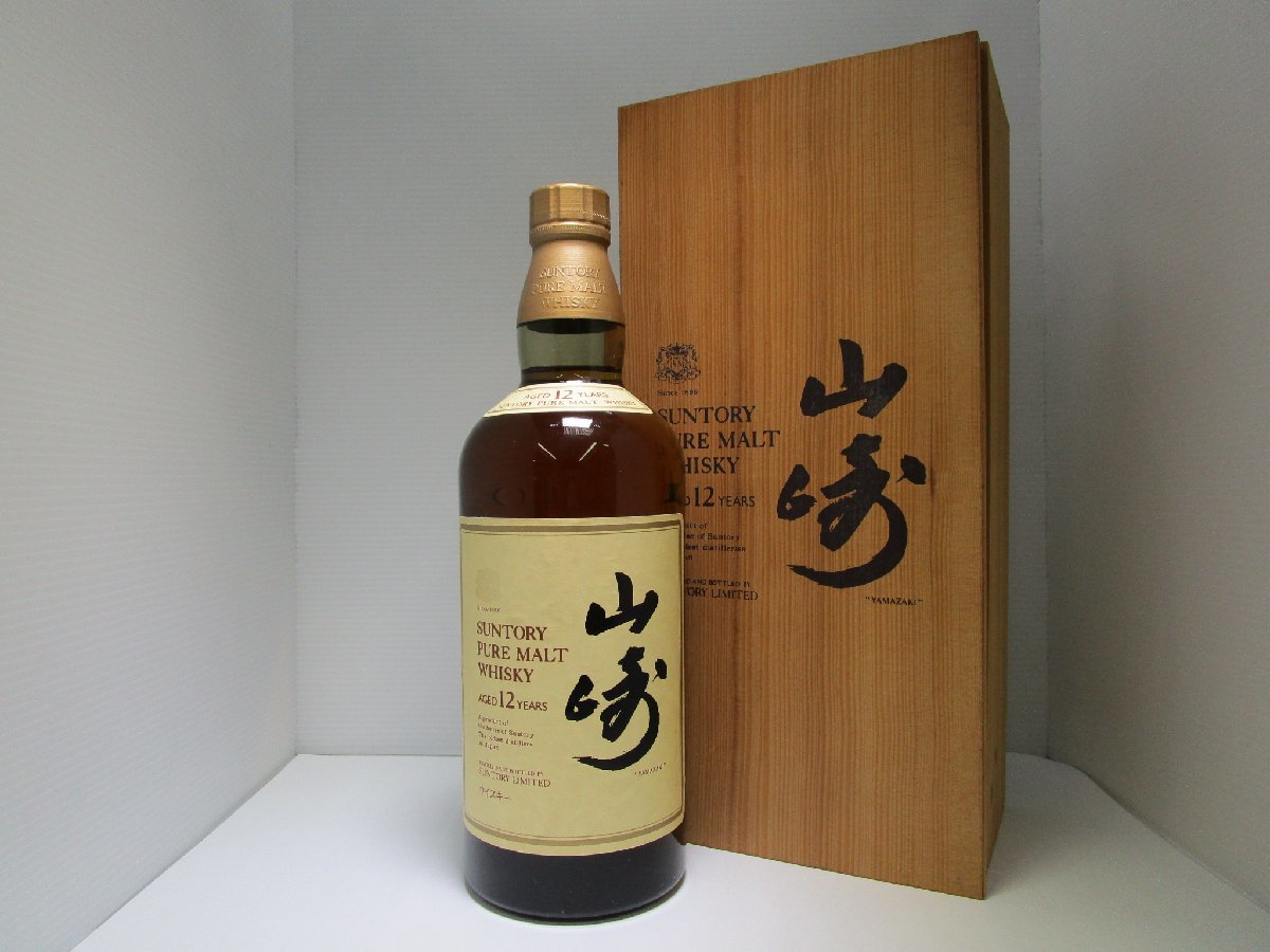 サントリー ピュアモルトウイスキー 山崎 12年 750ml 43% SUNTORY YAMAZAKI 国産 未開栓 古酒 木箱付き /33467