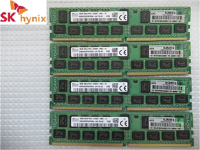 新入庫！【今週のサーバー向けメモリ】SKhynix 2R*4 PC4-2400T-RB1-11 16GB×4枚　合計64GB