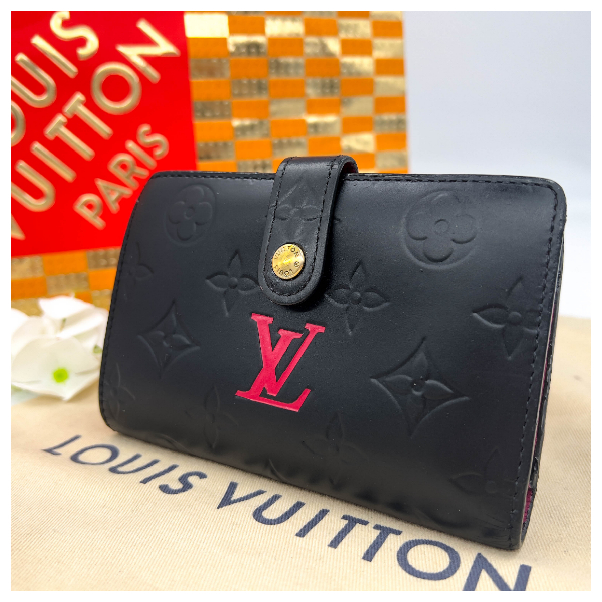 ルイヴィトン モノグラム ヴェルニ がま口 二つ折り リペア品 ルイ