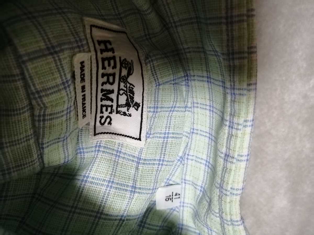 HERMES エルメス セリエ ボタン トップ シルバー コイン 大きいサイズ エルメスセリエボタンシルバー最高傑作気品溢れる存在感  春色爽やか全面チェックセリエボタン長袖シャツ ビッグサイズ 銀 チャーム