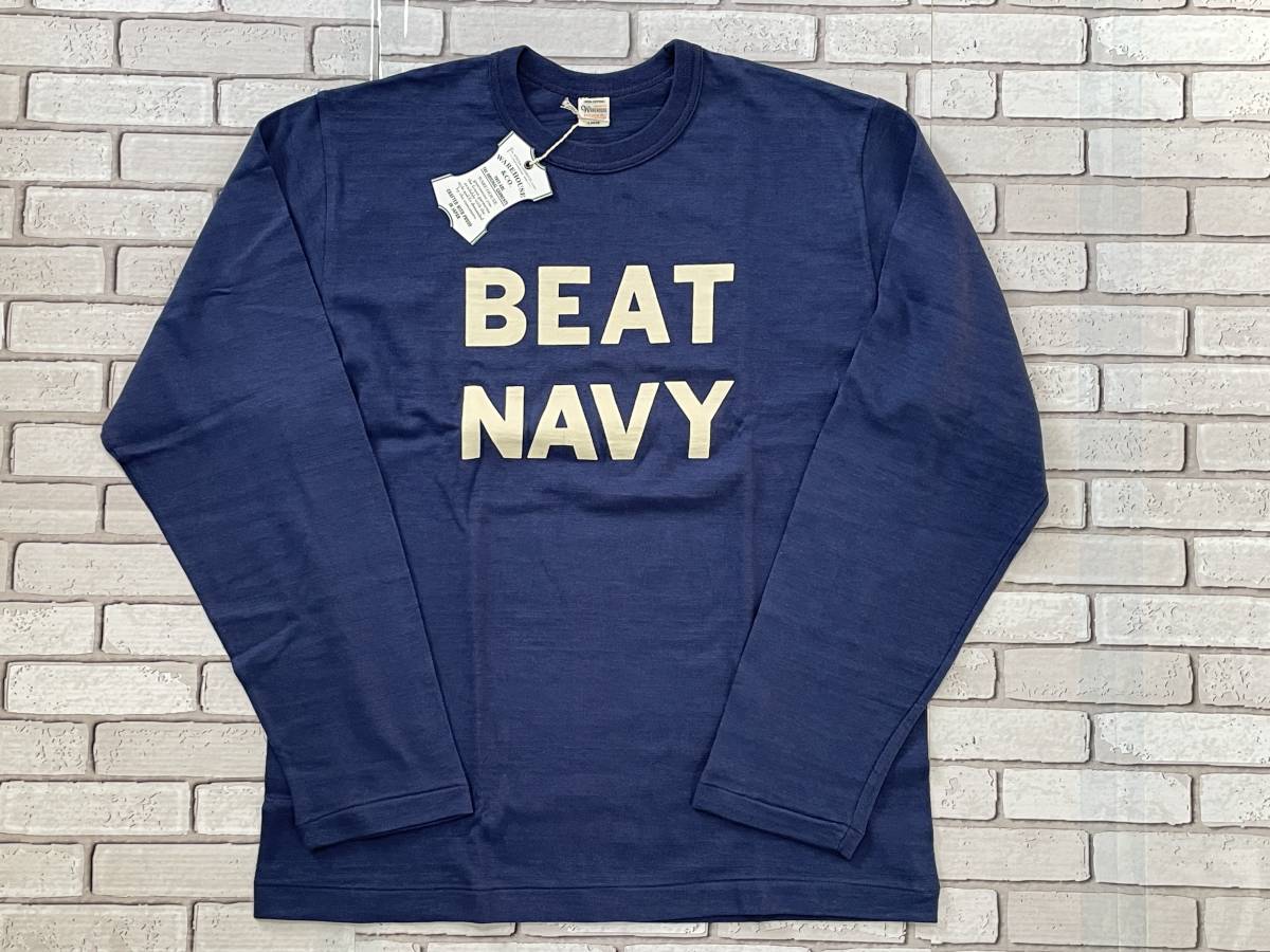 未使用　ウエアハウス　WAREHOUSE　長袖Ｔシャツ　サイズＬ　日本製　5906　BEAT NAVY