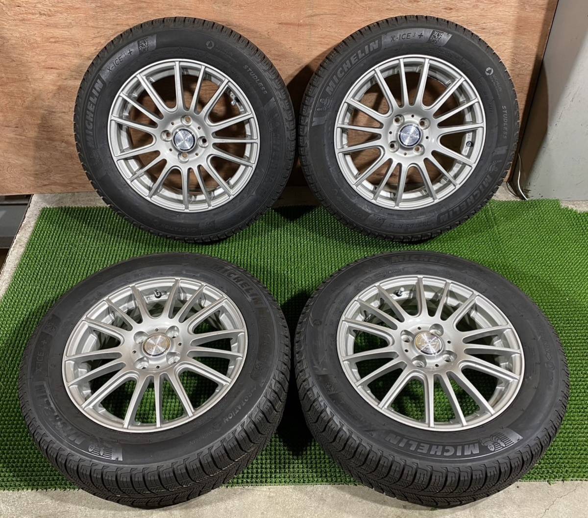 185/65R15 MICHELIN【2018年】(社外アルミホイール) 15X5，5J ET42 4H/100 4本セット！ | Michelin 185／65R15（ホイール穴数5）（サマータイヤ・ホイール BSW Discount 日本