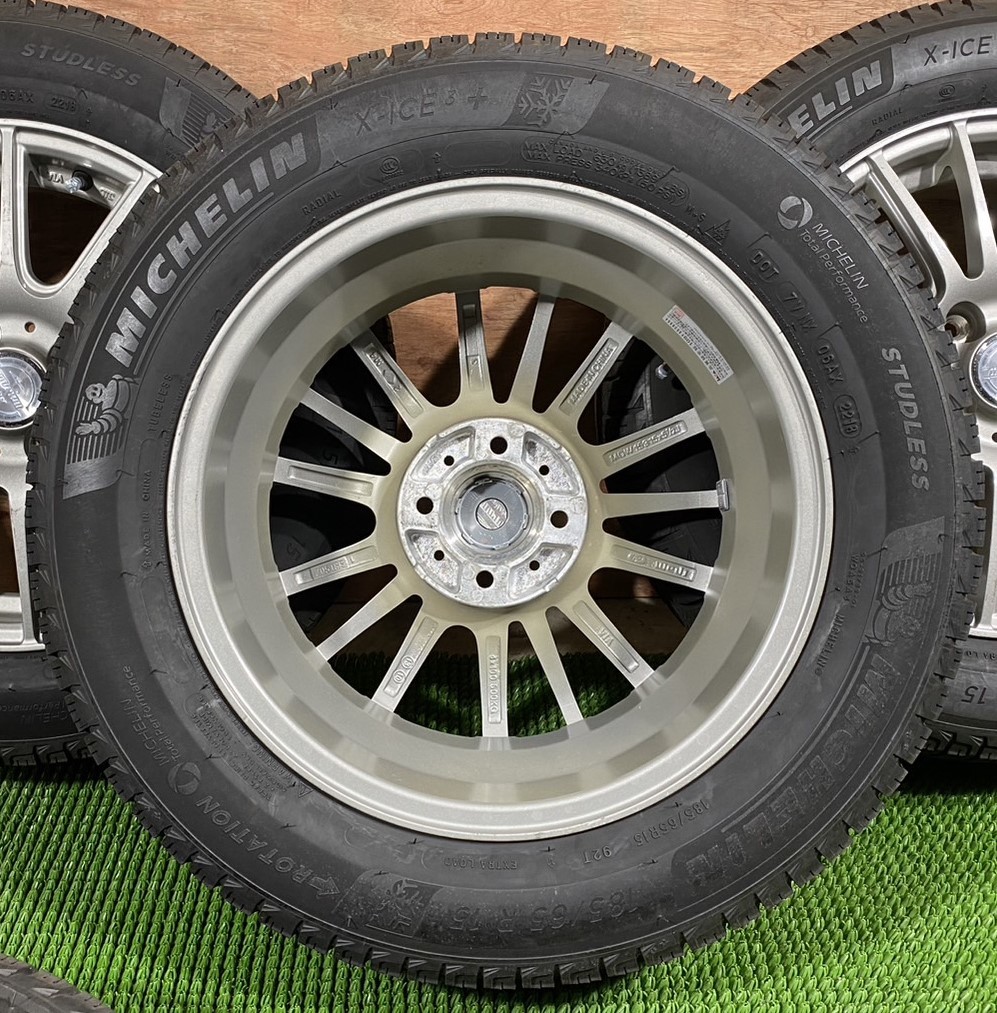 185/65R15 MICHELIN【2018年】(社外アルミホイール) 15X5，5J ET42 4H/100 4本セット！ | Michelin 185／65R15（ホイール穴数5）（サマータイヤ・ホイール BSW Discount 日本