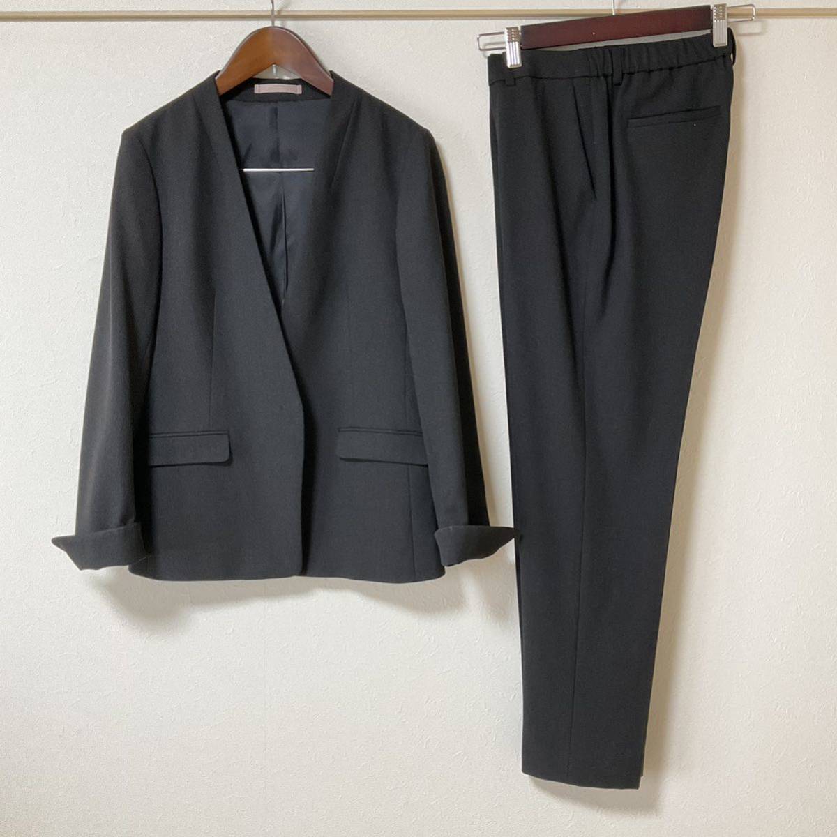 超美品】LES MUES パンツスーツ 9 Vカラー OL ビジネス セレモニー