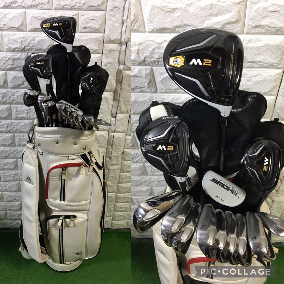 超豪華☆テーラーメイド☆M2 BURNER等 男性用ゴルフクラブ テーラーメイドセット アディダス製 キャディバッグ付