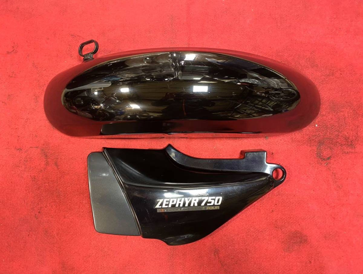 【カワサキ ゼファー750】フロントフェンダー・左サイドカバー セット 純正カウル ブラック 黒 ZEPHYR750