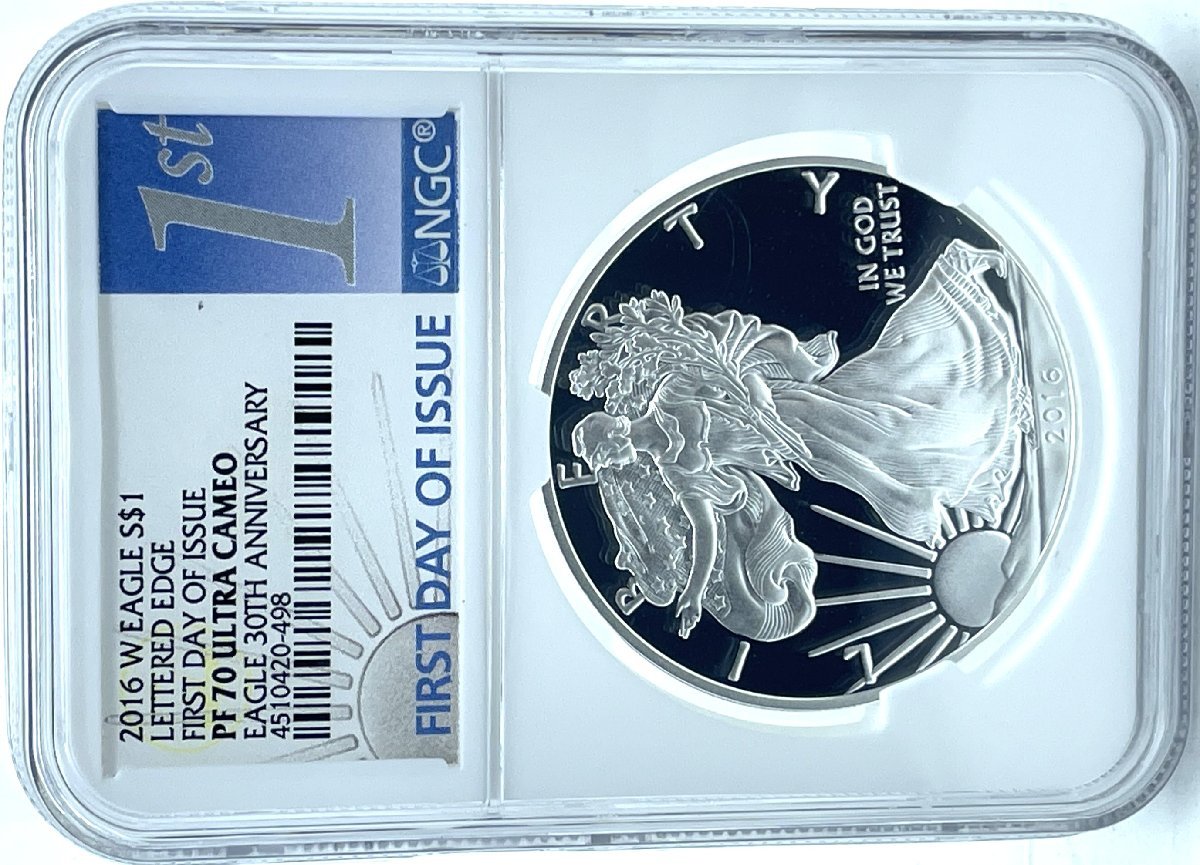 1円スタート 最高鑑定 2016-w シルバー イーグル 30周年記念コイン NGC PF70 UC