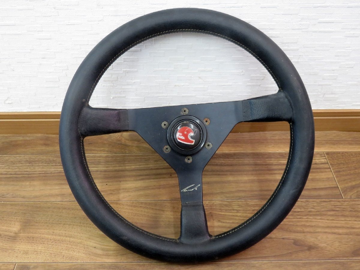 ah454 当時物 NIKI LAUDA ニキ・ラウダ MOMO ステアリング 直径35cm 旧車