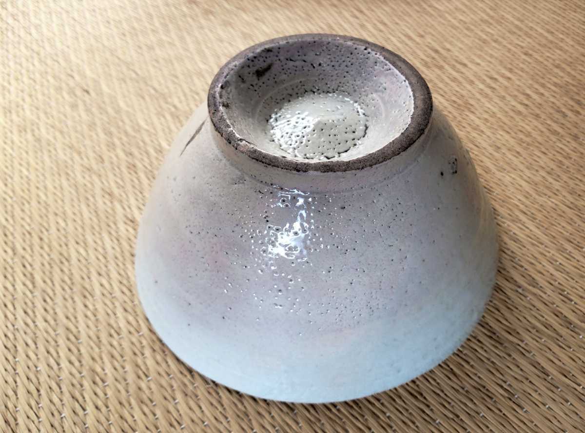 李朝中期 堅手御本茶碗 木箱付き 検 高麗 粉引 玄