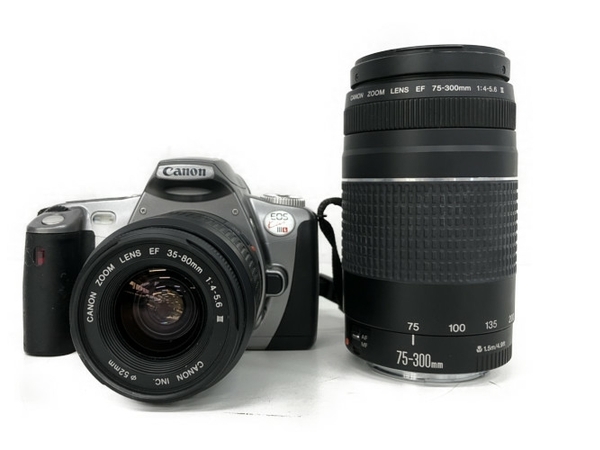Canon EOS Kiss IIIL ダブルズームレンズキット EF75-300mm 1:4-5.6III / EF35-80mm 1:4-5.6 ジャンク S7219089