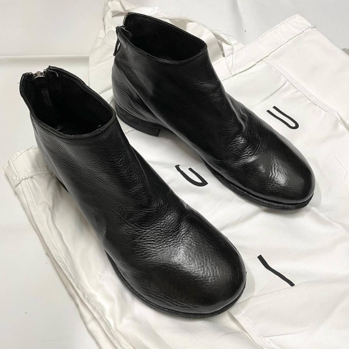 GUIDI グイディ バックジップアンクルブーツ 定価140，800円 41(26cm程度) ZO04 BLAKE ANKLE SHOES レザーシューズ 革靴 メンズ ビブラム