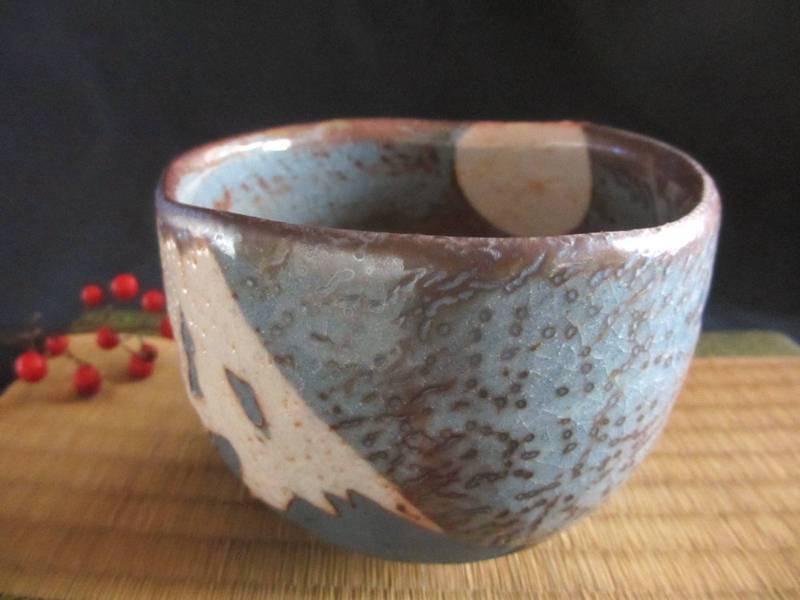 抹茶碗 鼠志野 茶碗 (富士) 源九郎窯・加藤健 KA-214 抹茶碗 鼠