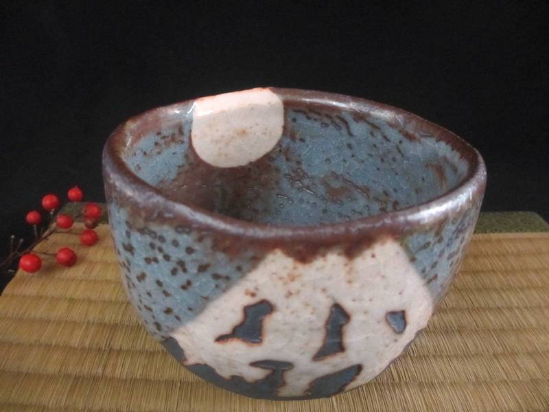 抹茶碗 鼠志野 茶碗 (富士) 源九郎窯・加藤健 KA-214 抹茶碗 鼠
