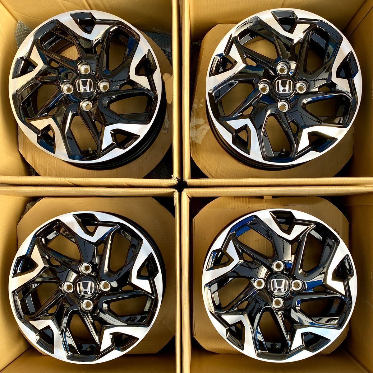 即決◆極上美品◆HONDA ホンダ N-BOX カスタム JF3 / JF4 純正ホイール15インチ4本セット◆4.5J-15 PCD100 4H +45◆N-VAN N-ONE N-WGN 流用