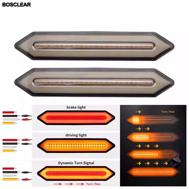 ☆最新版☆12V/24V 兼用 シーケンシャル 流れる ウインカー LED テールランプ 左右セット ファイバー ブレーキ　トラック　ユーロカスタム